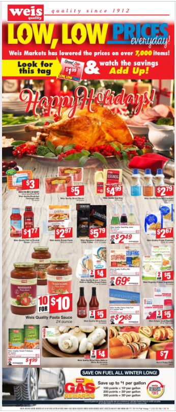 Catalogue Weis Holidays Ad 2019 from 12/12/2019