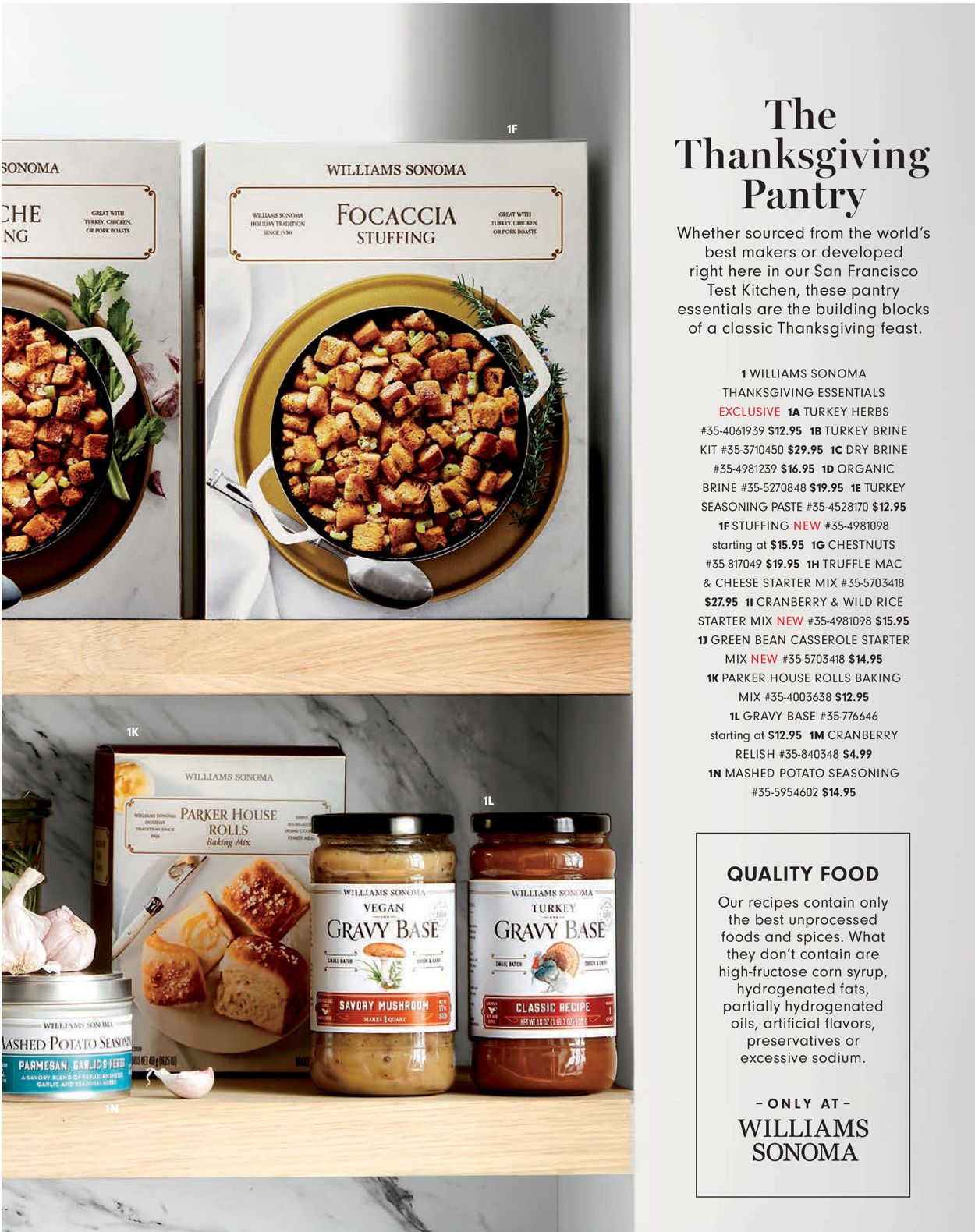 Catalogue Williams-Sonoma Thanksgiving 2020 from 11/02/2020