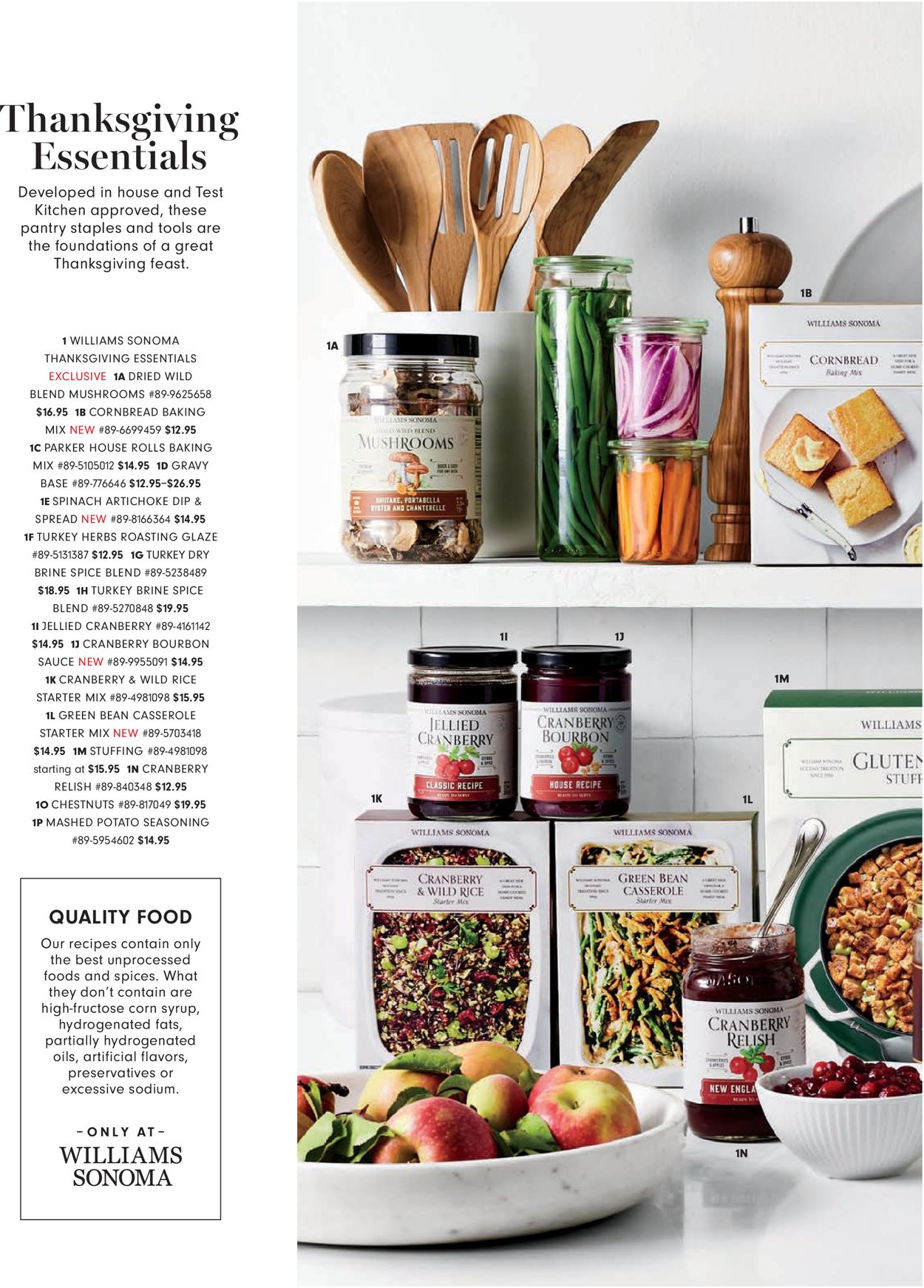 Catalogue Williams-Sonoma Thanksgiving 2021 from 10/01/2021