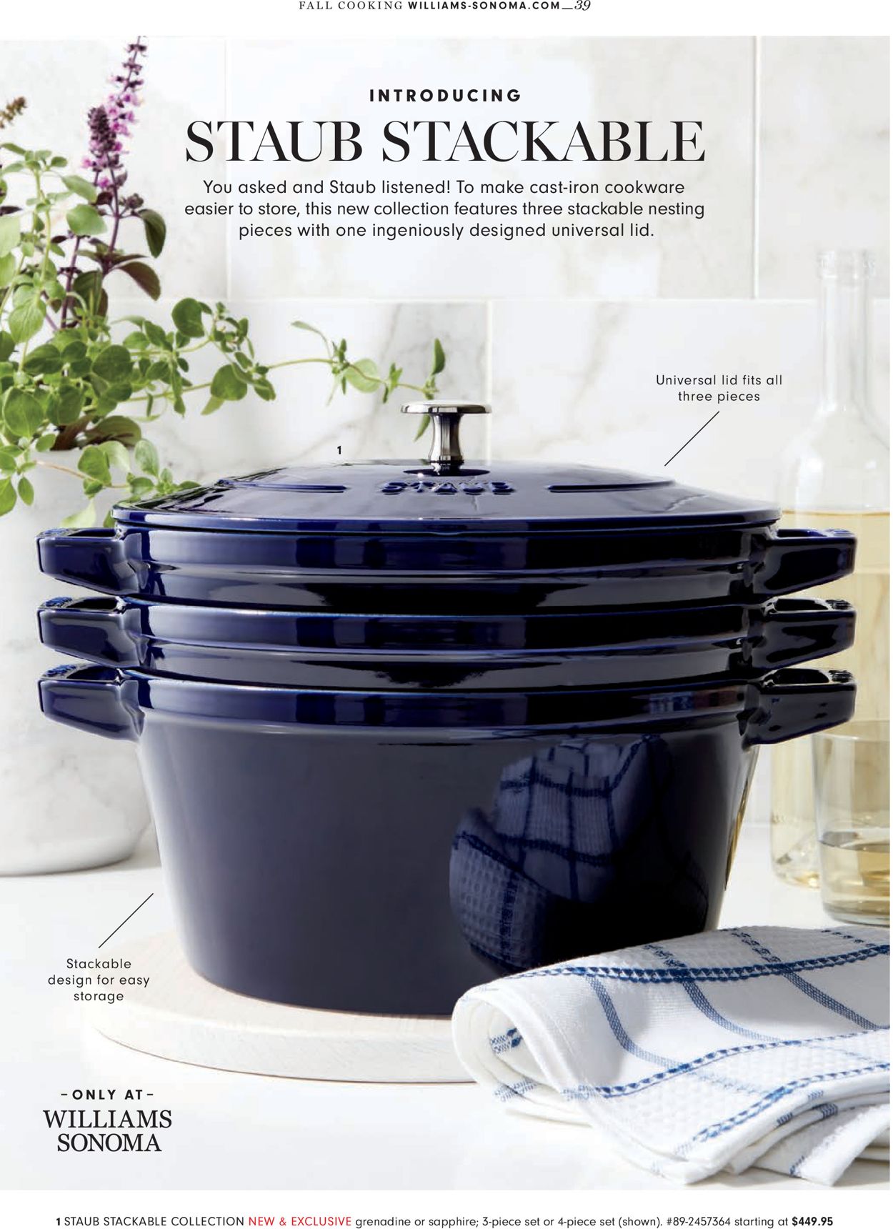 Catalogue Williams-Sonoma Thanksgiving 2021 from 10/01/2021