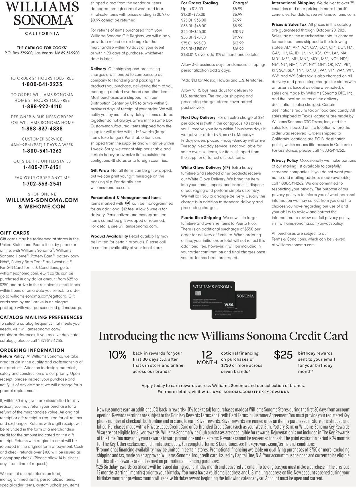 Catalogue Williams-Sonoma HOLIDAY 2021 from 11/02/2021