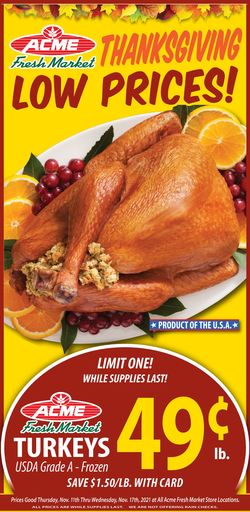 Catalogue Acme Fresh Market - Thanksgiving Ad 2021 from 11/11/2021