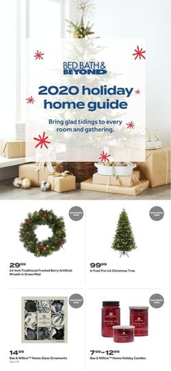 Catalogue Bed Bath and Beyond Holiday 2020 from 11/01/2020