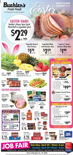 Catalogue Buehler's Fresh Foods EASTER AD 2022 from 04/13/2022