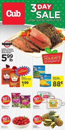 Catalogue Cub Foods - 3 DAY SALE from 12/22/2019