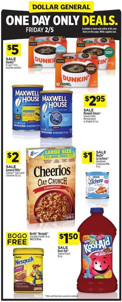Catalogue Dollar General One Day Only Deals 2021 from 02/05/2021