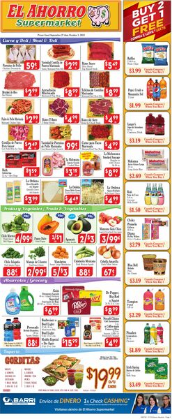 Catalogue El Ahorro Supermarket from 09/27/2023