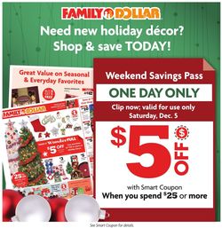 Catalogue Family Dollar from 11/29/2020