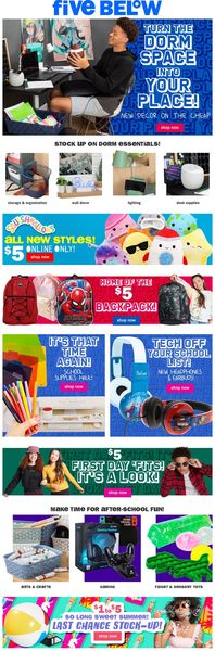 Catalogue Five Below from 08/11/2021