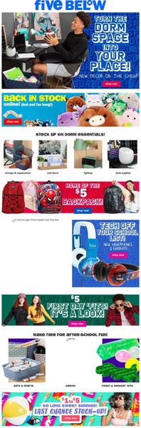 Catalogue Five Below from 08/18/2021