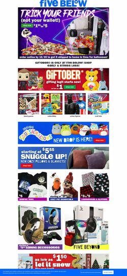 Catalogue Five Below from 10/12/2022