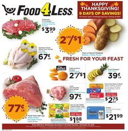 Catalogue Food 4 Less THANKSGIVING 2021 from 11/17/2021