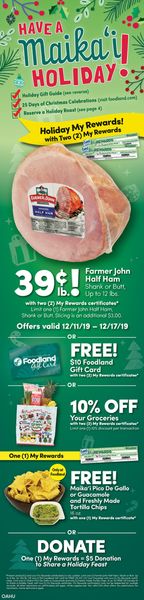 Catalogue Foodland - Holiday Ad 2019 from 12/11/2019