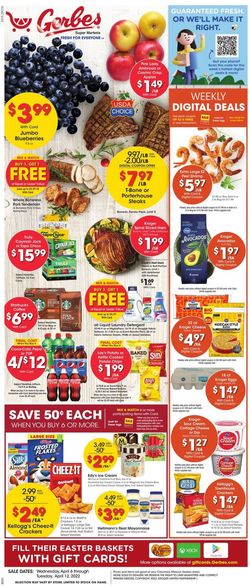 Catalogue Gerbes Super Markets EASTER 2022 from 04/06/2022