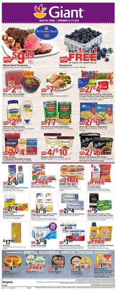 Catalogue Giant Food - Holiday Ad 2019 from 11/15/2019