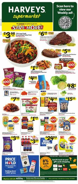 Current weekly ad Harveys Supermarket