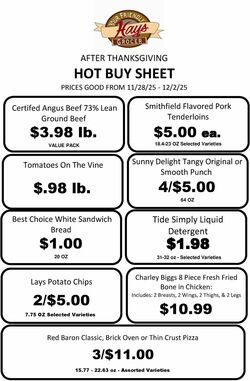 Catalogue Hays Supermarket from 11/28/2025