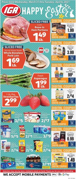 Catalogue IGA Easter 2021 ad from 03/31/2021