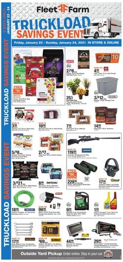 Catalogue Mills Fleet Farm Truckload Savings Event 2021 from 01/22/2021