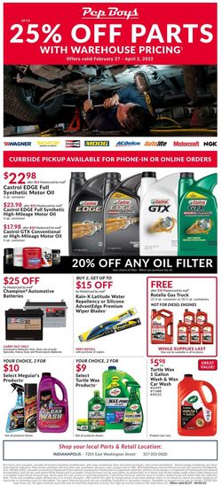 Current weekly ad Pep Boys