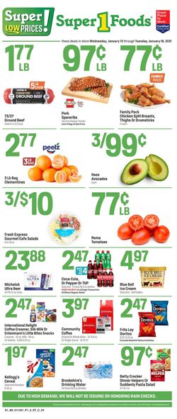 Catalogue Super 1 Foods from 01/13/2021