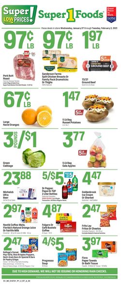 Catalogue Super 1 Foods from 01/27/2021