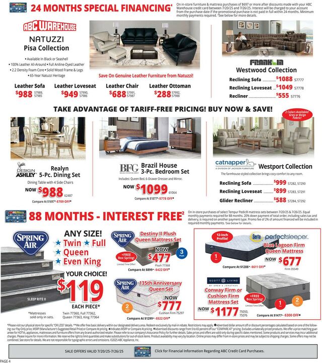 Catalogue ABC Warehouse from 07/20/2025