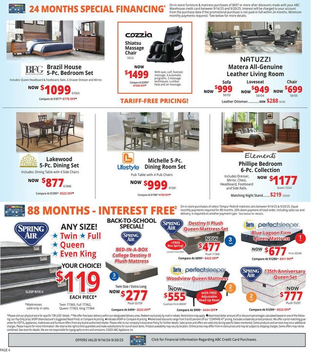 Catalogue ABC Warehouse from 09/14/2025