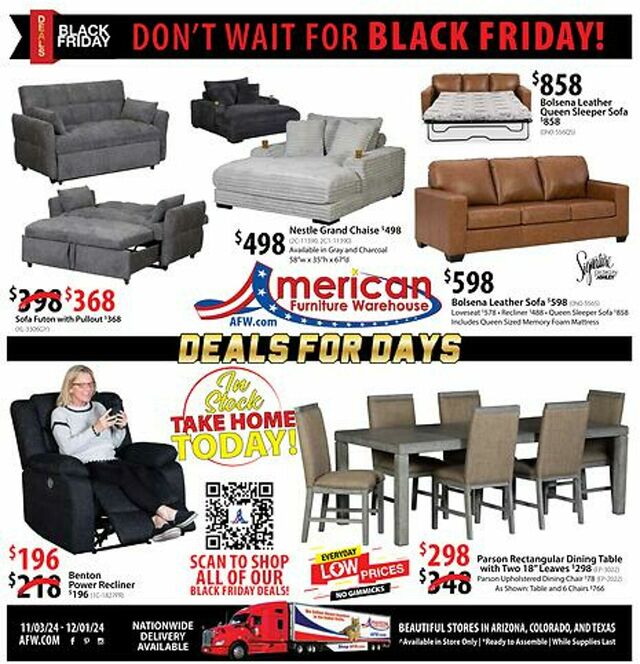 Catalogue American Furniture Warehouse from 12/01/2024