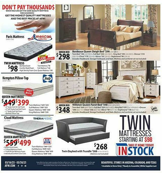 Catalogue American Furniture Warehouse from 03/01/2026