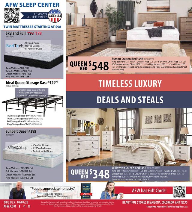 Catalogue American Furniture Warehouse from 07/16/2028