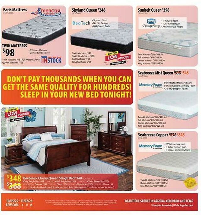 Catalogue American Furniture Warehouse from 09/24/2028