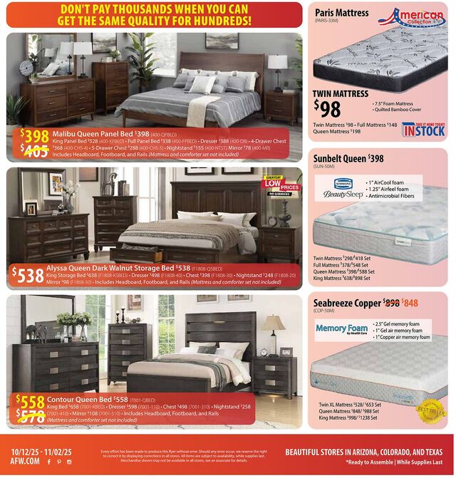 Catalogue American Furniture Warehouse from 10/22/2028