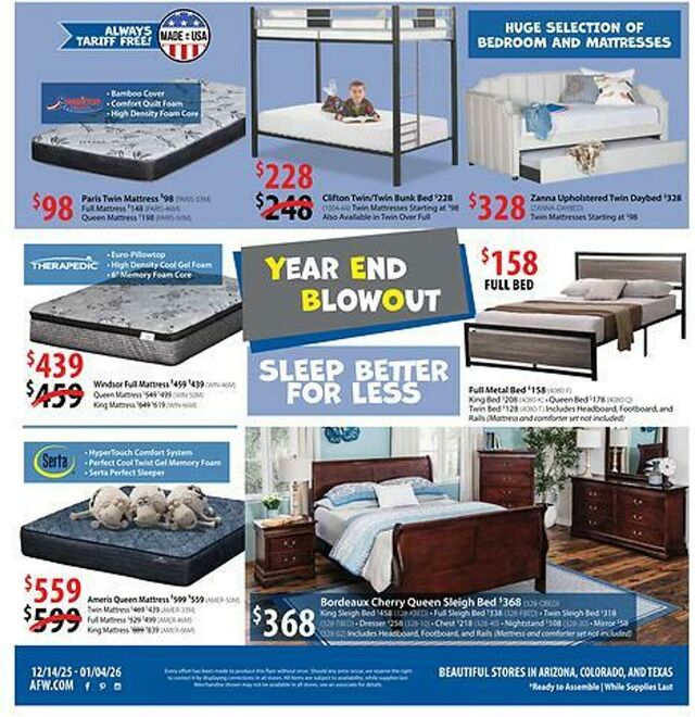 Catalogue American Furniture Warehouse from 01/28/2029