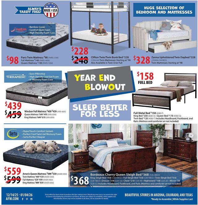 Catalogue American Furniture Warehouse from 01/28/2029