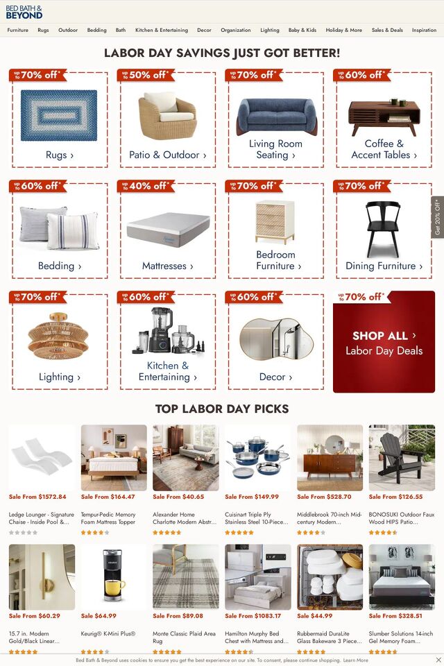 Catalogue Bed Bath and Beyond from 09/01/2025