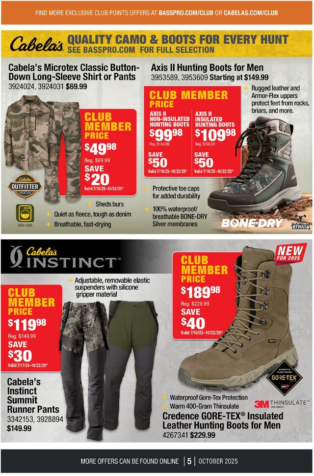 Catalogue Cabela's from 10/01/2025