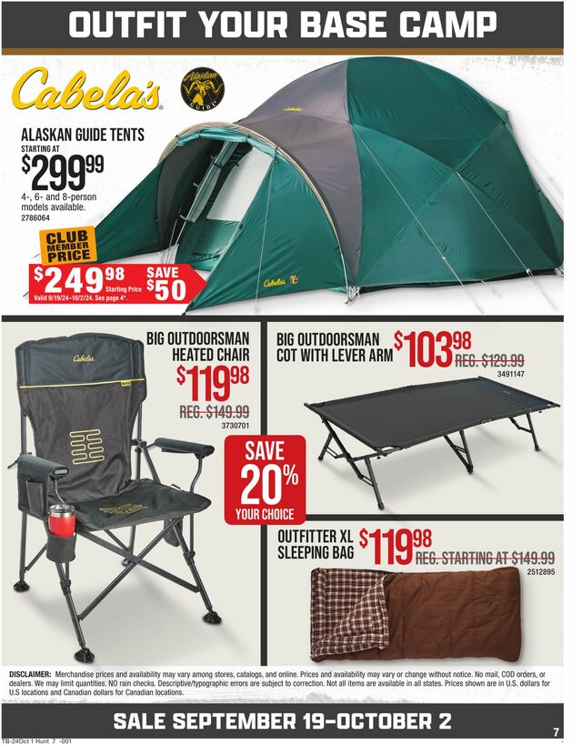 Catalogue Cabela's from 09/19/2024