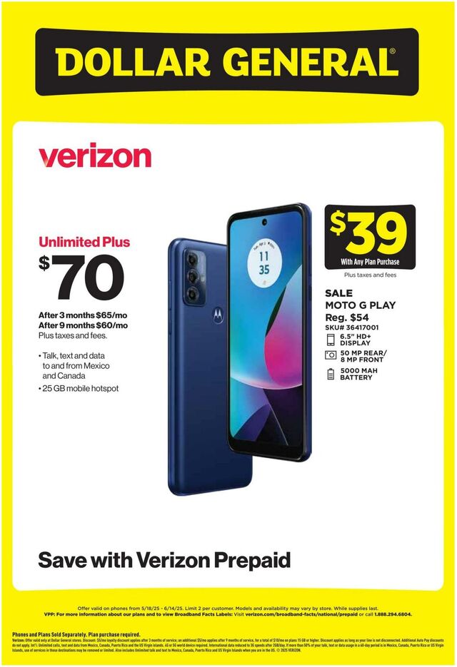 Catalogue Dollar General from 05/18/2025