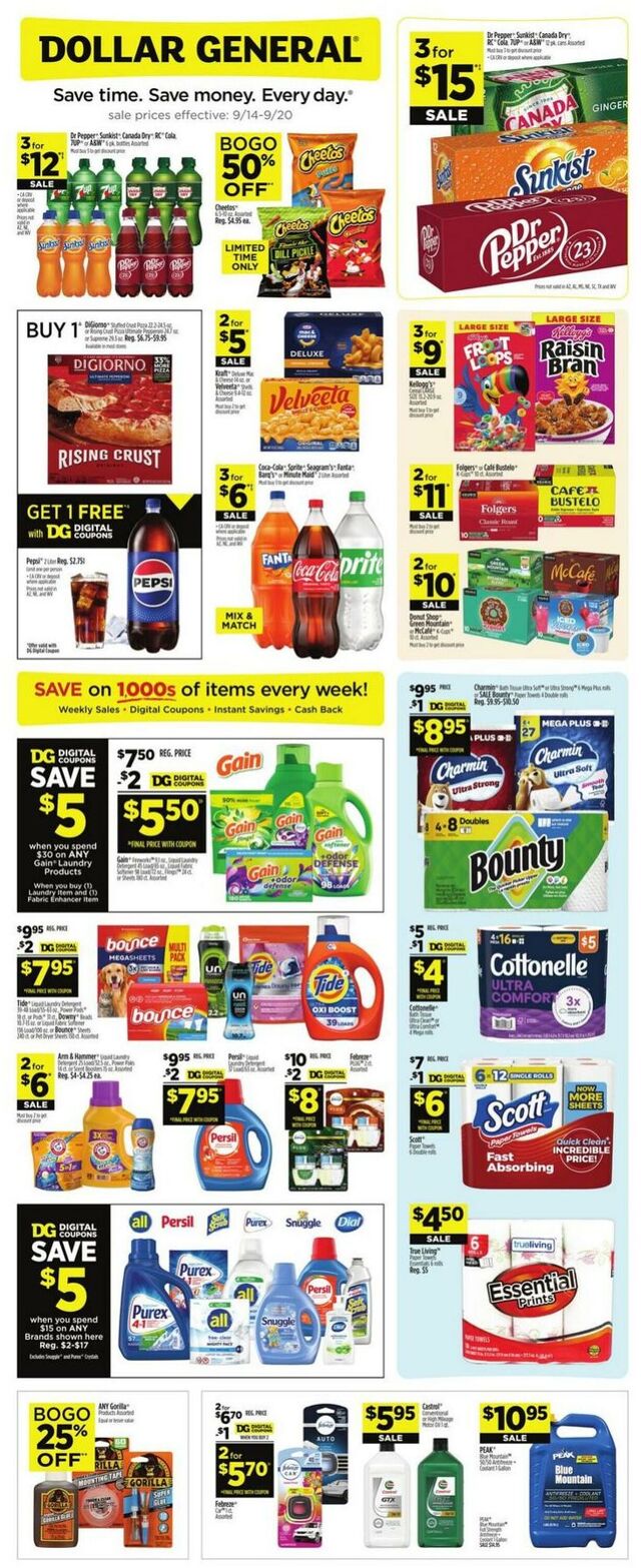 Catalogue Dollar General from 09/14/2025