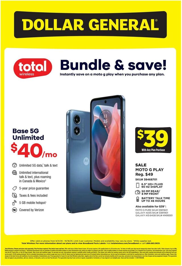Catalogue Dollar General from 09/21/2025