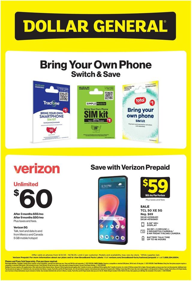 Catalogue Dollar General from 09/21/2025
