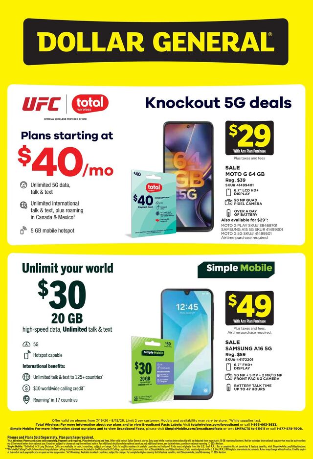 Catalogue Dollar General from 07/19/2026