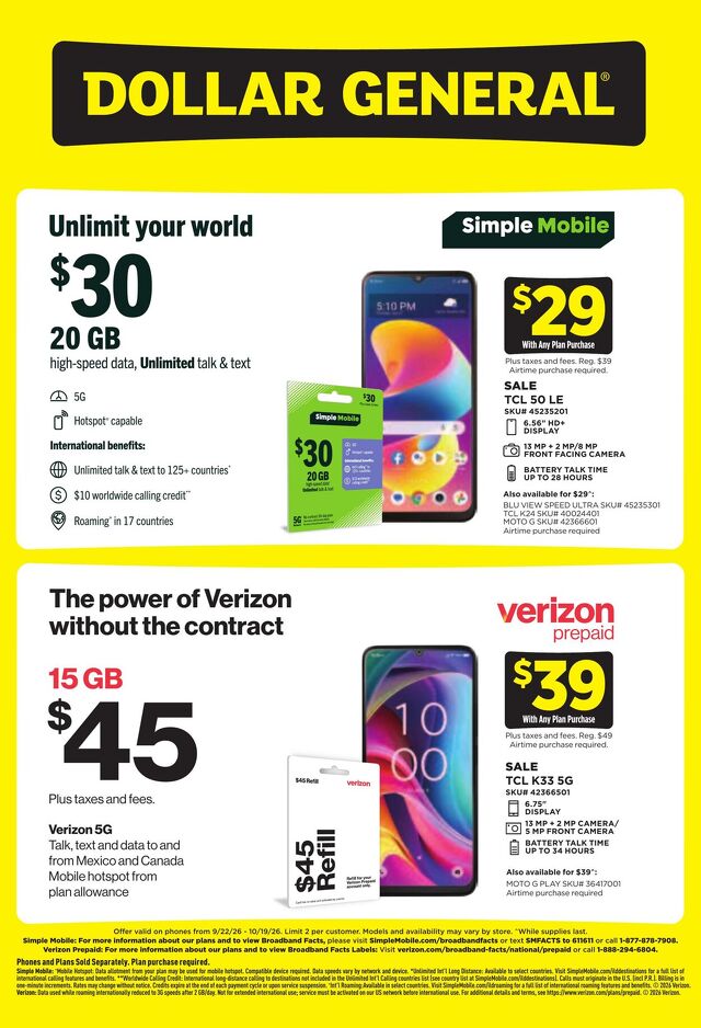 Catalogue Dollar General from 09/22/2026
