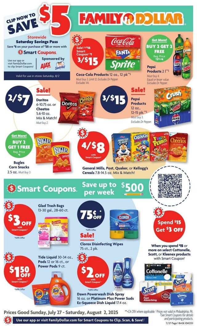 Catalogue Family Dollar from 07/27/2025