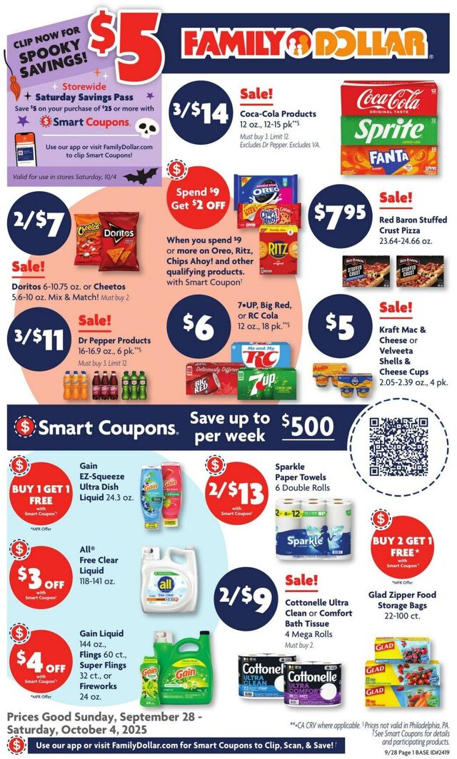 Catalogue Family Dollar from 09/28/2025