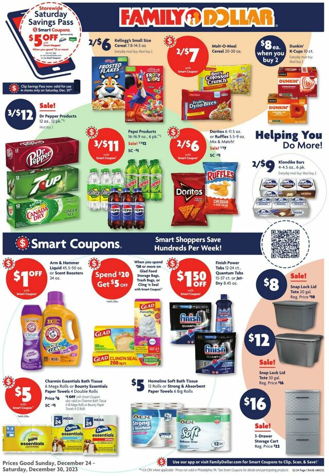 Catalogue Family Dollar from 12/24/2023