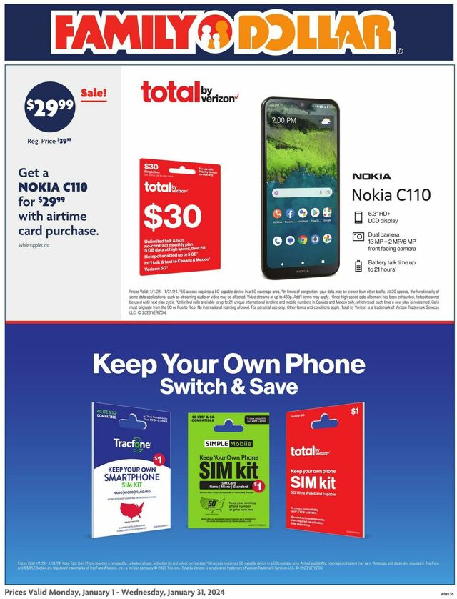 Catalogue Family Dollar from 01/01/2024