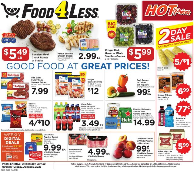 Catalogue Food 4 Less from 07/30/2025