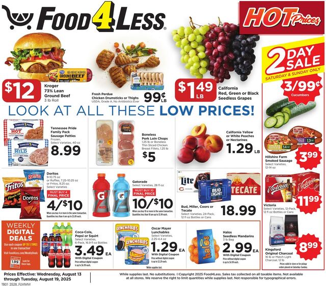 Catalogue Food 4 Less from 08/13/2025